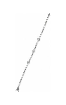Balenbi Jewelry Kadın Üç Kalp Figürlü Taşlı Gümüş Renk Kararmaz Çelik Su Yolu Bileklik 1104