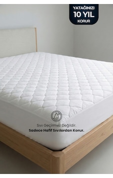 Yatak Alezi Pamuklu Kapitone Fitted Full Kenar Yatak Koruyucu Beyaz