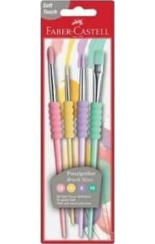 Faber-castell Soft Touch Fırça Pastel Renkli 4'lü Faber-castell Soft Touch Fırça Pastel Renkli 4'lü
