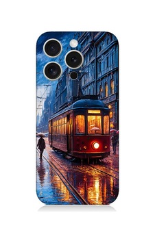 Apple Uyumlu iPhone 15 Pro İstanbul Tramvay Desenli Silikon Kılıf Silikon Apple Uyumlu iPhone 15 Pro İstanbul Tramvay Desenli Silikon Kılıf Silikon