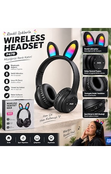 P47r Işıklı Kafa Üstü Bluetooth Kulaklık P47r Işıklı Kafa Üstü Bluetooth Kulaklık