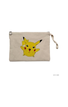 Pokemon Pikachu 2 Krem Clutch Astarlı Cüzdan / El Çantası Pokemon Pikachu 2 Krem Clutch Astarlı Cüzdan / El Çantası