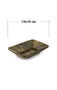 Rölyefli Hibrit Ahşap Köş. Kayık 10x14 Cm 3 Adet Altın