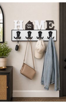 Home Dekoratif Duvar Askılığı 4 Lü 8 Asma Uçlu Mont Çanta Anahtar Askısı 45x20 Cm Gri Home Dekoratif Duvar Askılığı 4 Lü 8 Asma Uçlu Mont Çanta Anahtar Askısı 45x20 Cm Gri