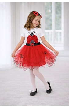 Dıgıl Kids Kız Çocuk Uğur Böceği Desenli T-shirt Etek Takım Kırmızı - Beyaz2 Dıgıl Kids Kız Çocuk Uğur Böceği Desenli T-shirt Etek Takım Kırmızı - Beyaz2