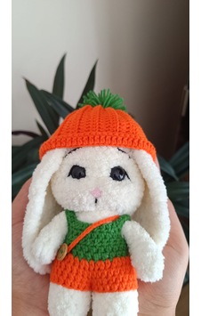 El Örgüsü Amiguruimi Tavşan Bebek - Dekoratif Ve Hediyelik Oyuncak 18 Cm