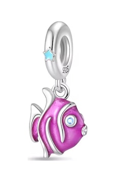 Fubena Mor Balık Sallantılı Charm Gümüş Fubena Mor Balık Sallantılı Charm Gümüş