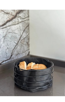 Ekmek Sepeti Metal Siyah