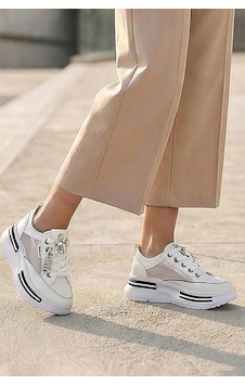 Tw Tonny White Tokyo - 172 Tül Detaylı Keten Sneakers Topuk Boyu 6cm Beyaz Tw Tonny White Tokyo - 172 Tül Detaylı Keten Sneakers Topuk Boyu 6cm Beyaz
