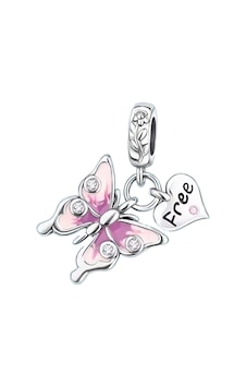 Pembe Özgür Kelebek Salllantılı Charm Gümüş Pembe Özgür Kelebek Salllantılı Charm Gümüş