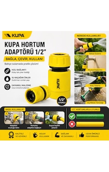 Kupa Hortum Sulama Adaptörü Stoplu 1/2