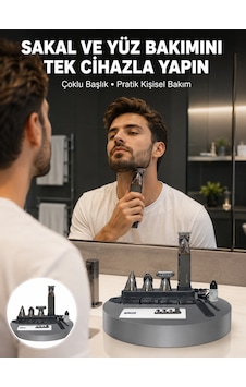 Çok Fonksiyonlu 9 U 1 Arada Tıraş Makinesi Şarjlı Saç Sakal Düzeltici Yeni Nesil - Lisinya 1 - 2 Saat Çok Fonksiyonlu 9 U 1 Arada Tıraş Makinesi Şarjlı Saç Sakal Düzeltici Yeni Nesil - Lisinya 1 - 2 Saat
