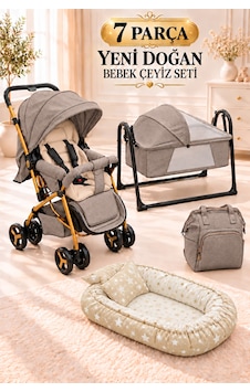 7 Parça Yeni Doğan Bebek Çeyiz Seti Bebek Arabası-beşik-çanta-babynest-yatak-ayak Örtüsü-yastık 7 Parça Yeni Doğan Bebek Çeyiz Seti Bebek Arabası-beşik-çanta-babynest-yatak-ayak Örtüsü-yastık
