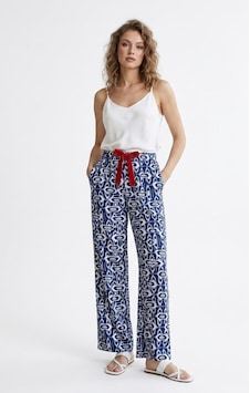 Lady Queen Kadın Viskon Pijama Altı Yumuşak Dokulu Kumaş Lacivert