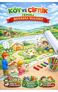 Çiftliğimi Boyuyorum 5 Metre Dev Çiftlik Temalı Boyama Rulosu Çiftliğimi Boyuyorum 5 Metre Dev Çiftlik Temalı Boyama Rulosu