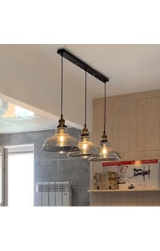 Riolight Vintage,rustik 3xe27 Masa Üstü Cam Başlık Sarkıt Avize Taban Uzunluğu:60cm Cam Çap:20cm Altın - Füme Riolight Vintage,rustik 3xe27 Masa Üstü Cam Başlık Sarkıt Avize Taban Uzunluğu:60cm Cam Çap:20cm Altın - Füme
