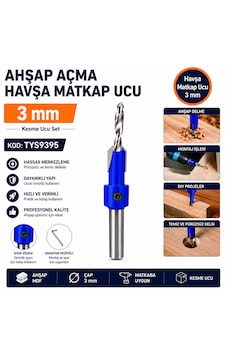 Ahşap Açma Havşa Matkap Ucu 3 Mm 2'li Kesme Ucu Set Kod :TYS9395 Ahşap Açma Havşa Matkap Ucu 3 Mm 2'li Kesme Ucu Set Kod :TYS9395