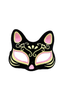 Süet Pembe Sarı Kedi Maskesi