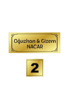 2'li Set Kapı Isimliği, Kapı Numaras Altın
