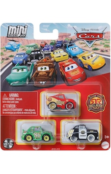 Disney Pixar Cars - Üçlü Mini Racers - Chick Hicks & Lightning Mcqueen & Sheriff Siyah