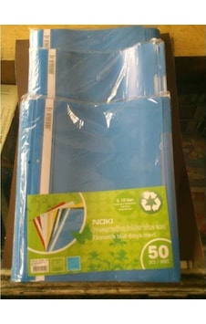 Plastik Telli Dosya Mavi 50 Adetli Paket Noki
