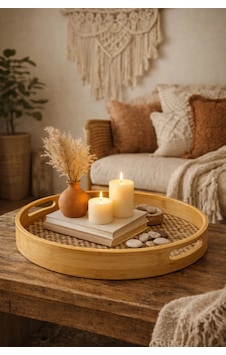 1 Adet Orta Boy Bambu Yuvarlak Tepsi Sunum Servis Tepsisi 30cm Sarı 1 Adet Orta Boy Bambu Yuvarlak Tepsi Sunum Servis Tepsisi 30cm Sarı