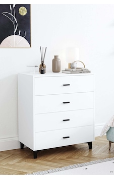 Riva 4 Çekmeceli Şifonyer Yatak Odası Bebek Odası Beyaz Modern Tasarım Fonksiyonel Kullanım Beyaz Beyaz Riva 4 Çekmeceli Şifonyer Yatak Odası Bebek Odası Beyaz Modern Tasarım Fonksiyonel Kullanım Beyaz Beyaz