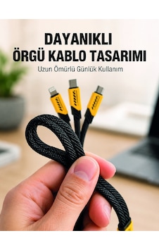 Usb 3'ü 1 Arada Şarj Kablosu 240w Pd Destekli Çoklu Şarj Kablosu 3855796 Usb 3'ü 1 Arada Şarj Kablosu 240w Pd Destekli Çoklu Şarj Kablosu 3855796