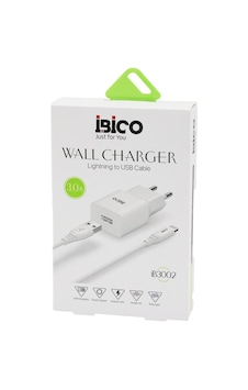 İbico İb-3002 Usb To Telefon Şarj 9v-12v 3.0a Ev Başlık+ Kablo 1mt Hızlı Apple iPhone Uyumlu Set - 5'li Paket Diğer