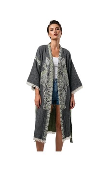 Brandsmiths Green-black Elephant Kimono Sarı