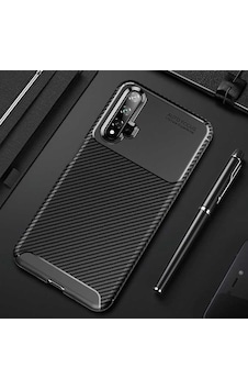 Huawei Nova 5t Kılıf Kamera Çıkıntılı Karbon Fiber Dokulu Renk Atmaz Kapak Negro Huawei Nova 5t Kılıf Kamera Çıkıntılı Karbon Fiber Dokulu Renk Atmaz Kapak Negro