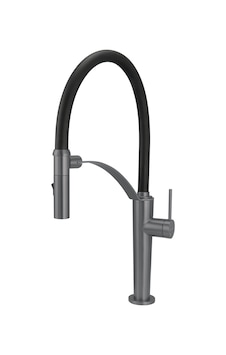 Deante - Corda Titanium 2 Akışlı Elastik Spiralli Mutfak Bataryası Mat Gri