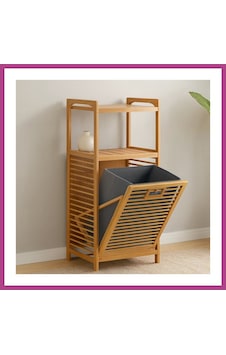 Gees Global 2 Katlı Bambu Çamaşır Sepeti Önden Çek-aç Organizer 40x35x95 Cm Gbzs Gees Global 2 Katlı Bambu Çamaşır Sepeti Önden Çek-aç Organizer 40x35x95 Cm Gbzs