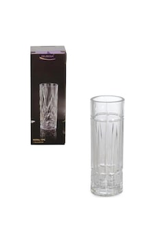 İpek Silindir Şekilli Cam Vazo 19x6 Cm Şeffaf
