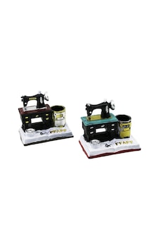 Dikiş Makine Vintage Dekoratif Biblo - Renkli Kalemlik 12x13.5x9cm Reçine Astraltech Dikiş Makine Vintage Dekoratif Biblo - Renkli Kalemlik 12x13.5x9cm Reçine Astraltech