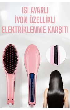 Zengemtx Fön Etkili Saç Düzleştirici Tarak Yıpranma Karşıtı Döner Kablo Isı Ayarlı