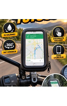 Su Geçirmez Gidon Telefon Tutucu 360 Döner Motosiklet Ve Bisiklet Standı Su Geçirmez Gidon Telefon Tutucu 360 Döner Motosiklet Ve Bisiklet Standı