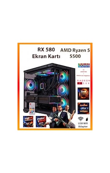 Comloji CMLJ04 R5-5500 16 GB 512 GB SSD RX580 Free Dos Masaüstü Oyuncu Bilgisayarı Comloji CMLJ04 R5-5500 16 GB 512 GB SSD RX580 Free Dos Masaüstü Oyuncu Bilgisayarı
