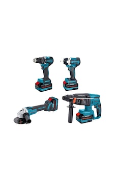 Catpower CAT1580 Kömürsüz 20V 3x4.0AH Akülü 4'lü Set - Kırıcı Delici + Avuç Taşlama + Darbeli Vidalama + Somun Sıkma Catpower CAT1580 Kömürsüz 20V 3x4.0AH Akülü 4'lü Set - Kırıcı Delici + Avuç Taşlama + Darbeli Vidalama + Somun Sıkma