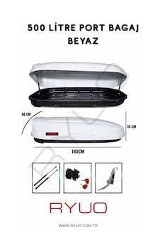 Ryuo Araç Üstü Tabut Port Bagaj 500 Litre Beyaz Ryuo Araç Üstü Tabut Port Bagaj 500 Litre Beyaz