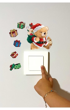 Yeni Yıl Sevimli Ayıcık Ve Hediye Paketleri Kış Konseptli Sticker Yılbaşı Süsü Kış Konseptli Priz Dijital Baskı Yeni Yıl Sevimli Ayıcık Ve Hediye Paketleri Kış Konseptli Sticker Yılbaşı Süsü Kış Konseptli Priz Dijital Baskı