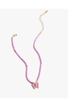 Koton Boncuklu Kelebek Choker Kolye Pembe 6sak71145aa Gül Koton Boncuklu Kelebek Choker Kolye Pembe 6sak71145aa Gül