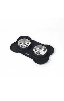 M-pets Duet Silikon Mat Kedi Ve Köpek Mama Ve Su Kabı 400ml Siyah M-pets Duet Silikon Mat Kedi Ve Köpek Mama Ve Su Kabı 400ml Siyah