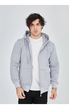 Butik İstanbul Unisex Tam Fermuarlı Kapşonlu Sweatshirt - Gri Butik İstanbul Unisex Tam Fermuarlı Kapşonlu Sweatshirt - Gri