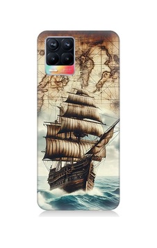 Realme 8 Uyumlu Haritada Yelkenli Macera Desenli Silikon Kılıf Çok Renkli Realme 8 Uyumlu Haritada Yelkenli Macera Desenli Silikon Kılıf Çok Renkli