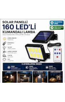 Büro Ev Ofis Bahçe Işığı İçin 5mt 6panel 160led Solar Kumandalı Aydınlatma Büro Ev Ofis Bahçe Işığı İçin 5mt 6panel 160led Solar Kumandalı Aydınlatma