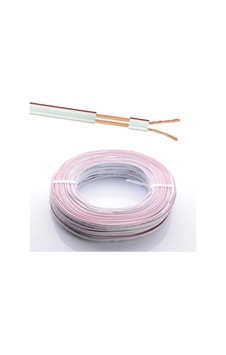 2x0,75 Mm Kordon Kablo Beyaz Bakır Yassı İkiz Hoparlör Kablosu 10 Metre