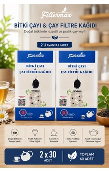 Pratik Bitki Çayı Ve Çay Filtre Kağıdı 30'lu 2'li Paket Beyaz