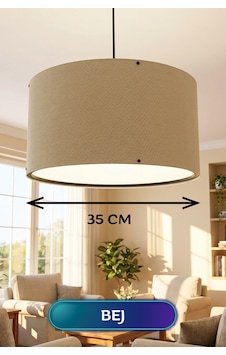 Bej Kumaş Başlıklı Sarkıt Avize 35 Cm 09df0 Bej Kumaş Başlıklı Sarkıt Avize 35 Cm 09df0