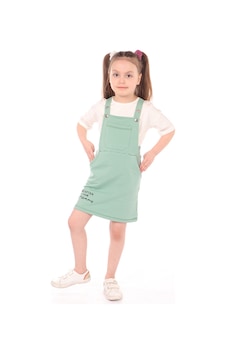 Toontoy Kids Toontoy Kız Çocuk 2li Salopetli Takım Yeşil Toontoy Kids Toontoy Kız Çocuk 2li Salopetli Takım Yeşil